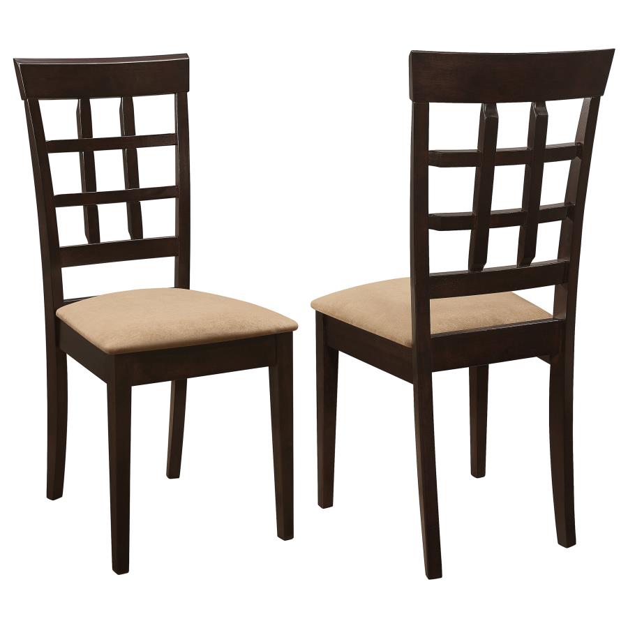 Gabriel Lattice Back Dining Side Chair Cappuccino (Set of 2) | Full | Brown | Cappuccino | 100772