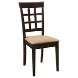 Gabriel Lattice Back Dining Side Chair Cappuccino (Set of 2) | Full | Brown | Cappuccino | 100772