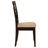 Gabriel Lattice Back Dining Side Chair Cappuccino (Set of 2) | Full | Brown | Cappuccino | 100772