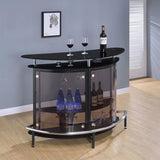 Amarillo Freestanding Glass Top Home Bar Wine Cabinet Black | Full | Black | 101065