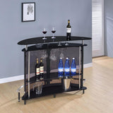 Amarillo Freestanding Glass Top Home Bar Wine Cabinet Black | Full | Black | 101065