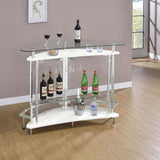 Amarillo Freestanding Glass Top Home Bar Wine Cabinet White | Full | White | 101066