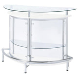 Amarillo Freestanding Glass Top Home Bar Wine Cabinet White | Full | White | 101066