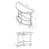 Amarillo Freestanding Glass Top Home Bar Wine Cabinet White | Full | White | 101066