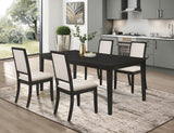 Louise 5-piece Rectangular Extension Leaf Dining Set Black | Black | 101561-S5