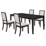 Louise 5-piece Rectangular Extension Leaf Dining Set Black | Black | 101561-S5
