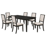 Louise 7-piece Rectangular Extension Leaf Dining Set Black | Black | 101561-S7