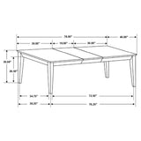 Louise Rectangular 78-inch Extension Leaf Dining Table Black | Black | 101561