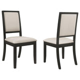 Louise Upholstered Wood Dining Side Chair Black (Set of 2) | Full | Black | 101562