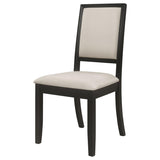 Louise Upholstered Wood Dining Side Chair Black (Set of 2) | Full | Black | 101562
