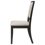 Louise Upholstered Wood Dining Side Chair Black (Set of 2) | Full | Black | 101562