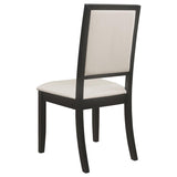 Louise Upholstered Wood Dining Side Chair Black (Set of 2) | Full | Black | 101562
