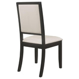 Louise Upholstered Wood Dining Side Chair Black (Set of 2) | Full | Black | 101562