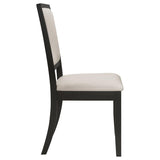 Louise Upholstered Wood Dining Side Chair Black (Set of 2) | Full | Black | 101562