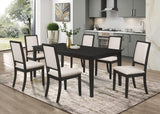Louise Upholstered Wood Dining Side Chair Black (Set of 2) | Full | Black | 101562