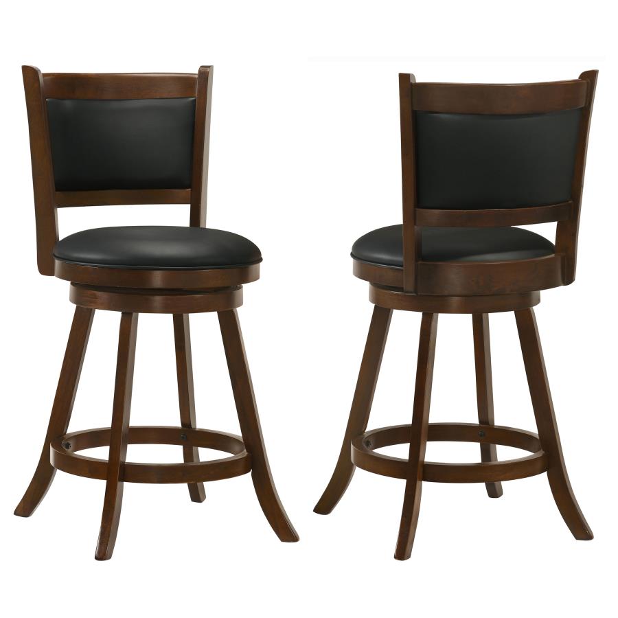 Broxton Upholstered Swivel Counter Chair Chestnut (Set of 2) | Black | Chestnut | 101919