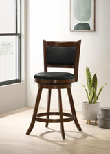 Broxton Upholstered Swivel Counter Chair Chestnut (Set of 2) | Black | Chestnut | 101919