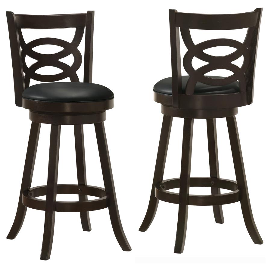 Calecita Wood Swivel Bar Chair Cappuccino (Set of 2) | Black | Cappuccino | 101930