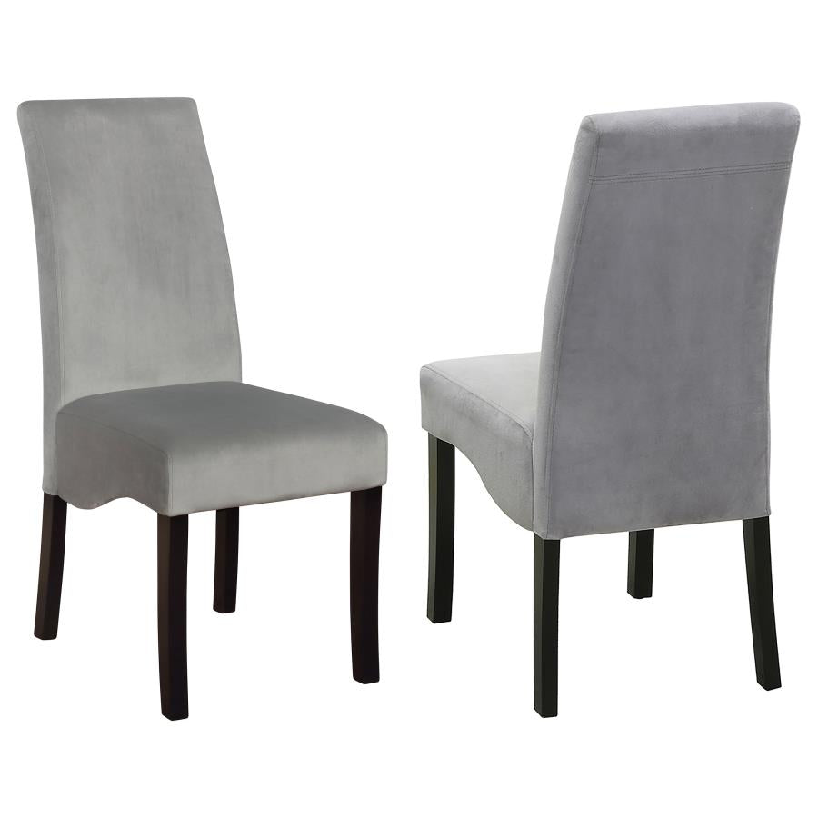 Stanton Velvet Upholstered Dining Side Chair Grey (Set of 2) | Full | Grey | 102062