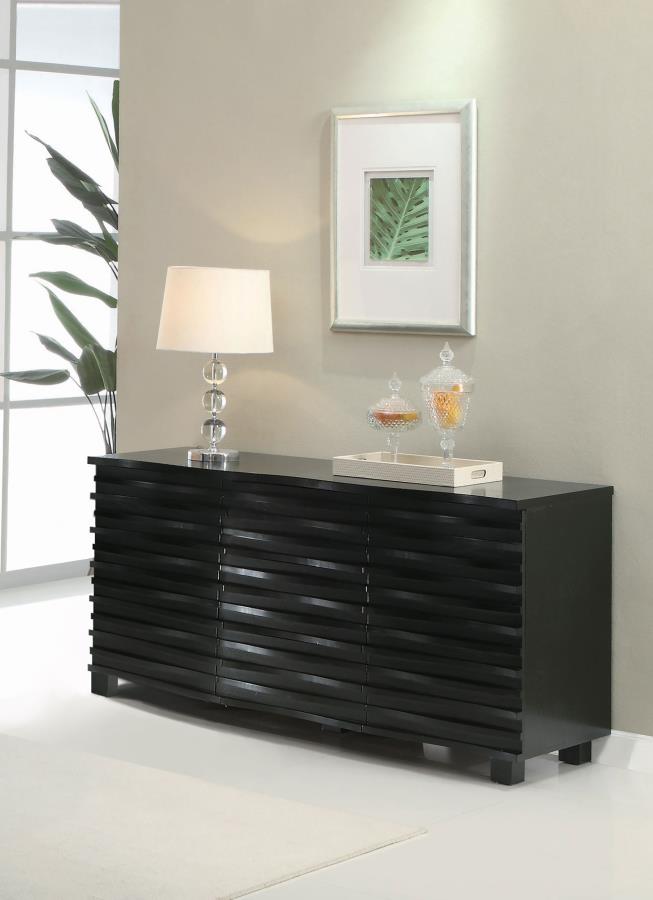 Stanton 3-drawer Sideboard Buffet Storage Cabinet Black | King | Black | 102065