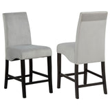 Stanton Velvet Upholstered Counter Chair Grey (Set of 2) | King | Grey | 102069GRY