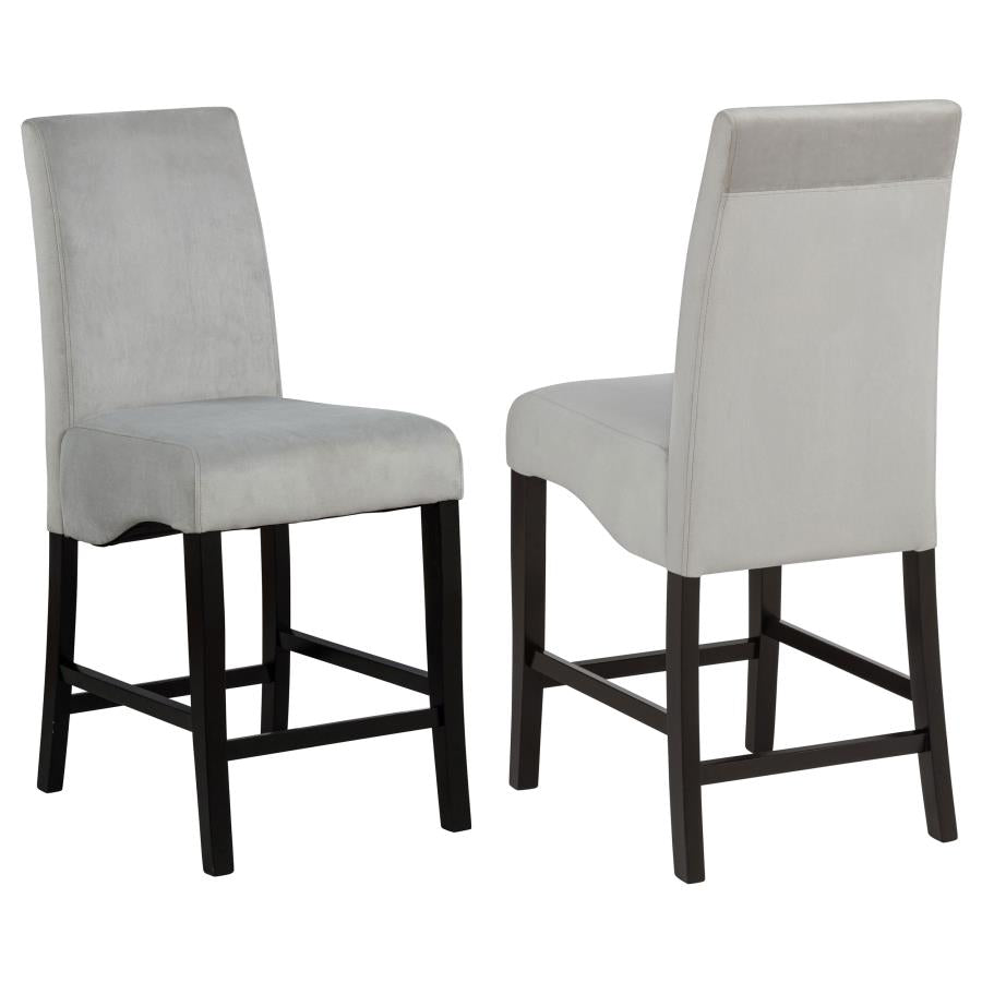 Stanton Velvet Upholstered Counter Chair Grey (Set of 2) | King | Grey | 102069GRY