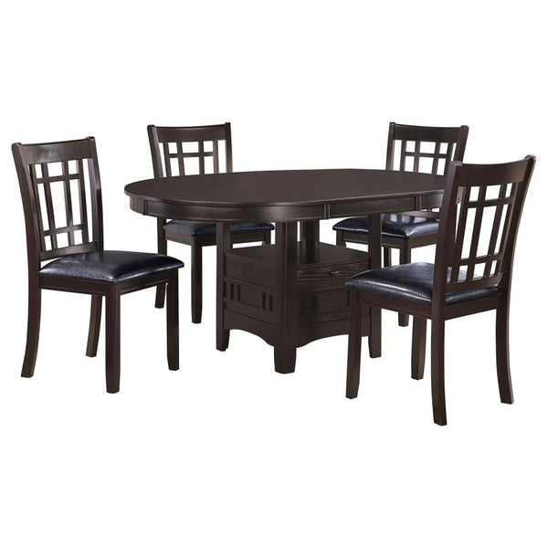 Lavon 5-piece Oval Extension Leaf Dining Set Espresso