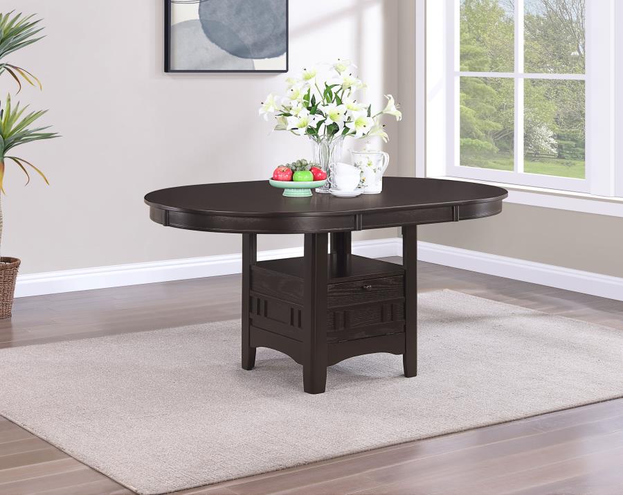 Lavon Oval 60-inch Wood Extension Leaf Dining Table Espresso