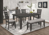 Dalila Rectangular 66-inch Wood Dining Table Dark Grey | King | Grey | Dark Grey | 102721GRY