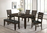 Dalila Rectangular 66-inch Wood Dining Table Cappuccino | King | Brown | Cappuccino | 102721