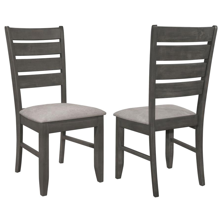 Dalila Wood Dining Side Chair Dark Grey (Set of 2) | King | Grey | Dark Grey | 102722GRY