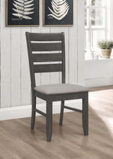 Dalila Wood Dining Side Chair Dark Grey (Set of 2) | King | Grey | Dark Grey | 102722GRY