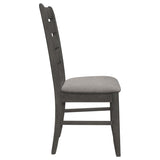 Dalila Wood Dining Side Chair Dark Grey (Set of 2) | King | Grey | Dark Grey | 102722GRY