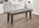 Dalila Fabric Upholstered Wood Dining Bench Dark Grey | Grey | Dark Grey | 102723GRY