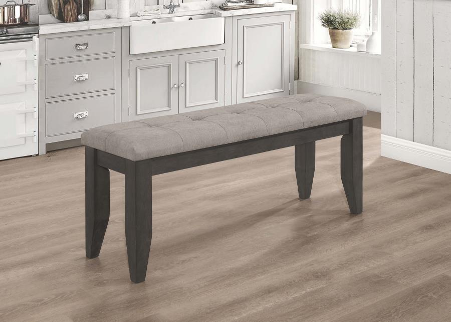 Dalila Fabric Upholstered Wood Dining Bench Dark Grey | Grey | Dark Grey | 102723GRY