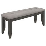 Dalila Fabric Upholstered Wood Dining Bench Dark Grey | Grey | Dark Grey | 102723GRY