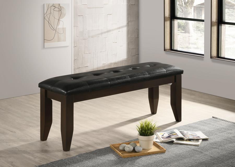 Dalila Leatherette Upholstered Wood Dining Bench Cappuccino | Brown | Cappuccino | 102723