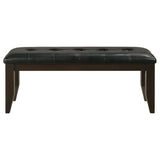 Dalila Leatherette Upholstered Wood Dining Bench Cappuccino | Brown | Cappuccino | 102723