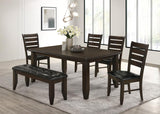 Dalila Leatherette Upholstered Wood Dining Bench Cappuccino | Brown | Cappuccino | 102723