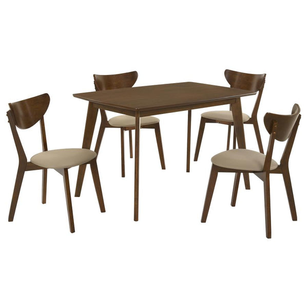 Kersey 5-piece Rectangular Dining Table Set Chestnut