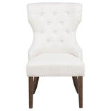 Baney Fabric Upholstered Dining Side Chair Cream and Dark Oak | Beige | Beige / Dark Oak | 104507DOK