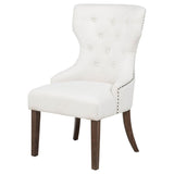 Baney Fabric Upholstered Dining Side Chair Cream and Dark Oak | Beige | Beige / Dark Oak | 104507DOK