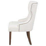 Baney Fabric Upholstered Dining Side Chair Cream and Dark Oak | Beige | Beige / Dark Oak | 104507DOK