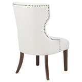 Baney Fabric Upholstered Dining Side Chair Cream and Dark Oak | Beige | Beige / Dark Oak | 104507DOK
