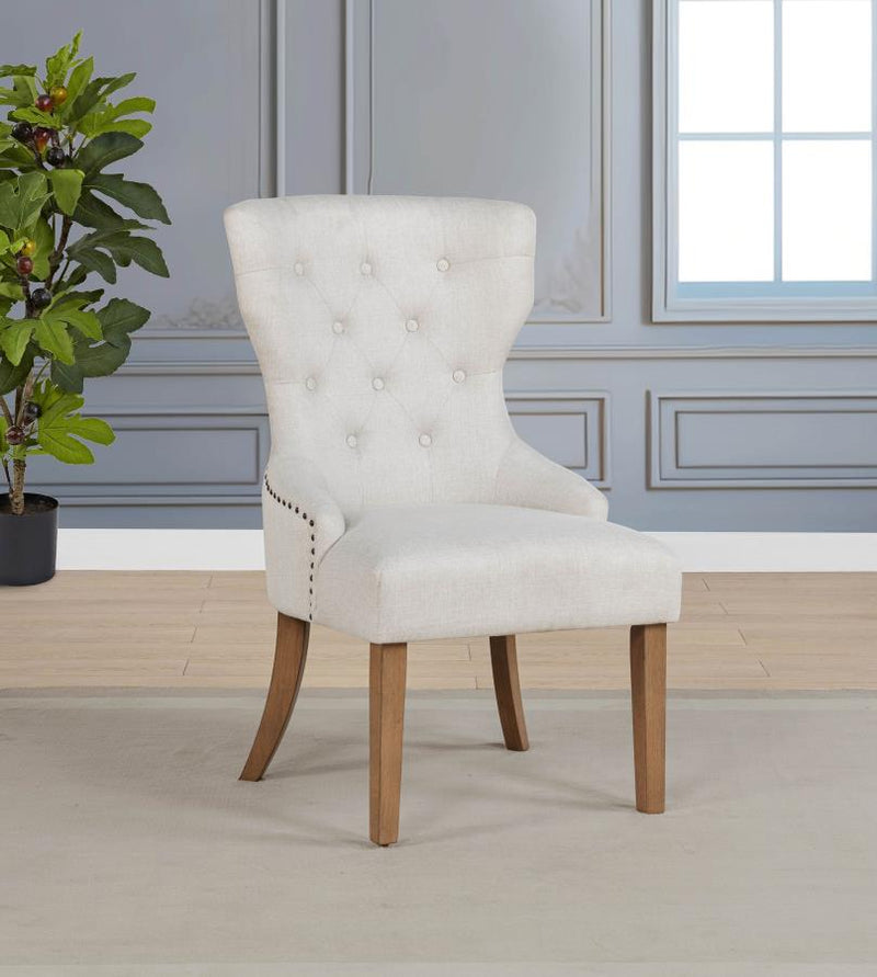 Baney Fabric Upholstered Dining Side Chair Beige and Rustic Grey