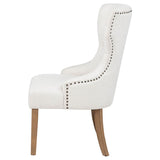 Baney Fabric Upholstered Dining Side Chair Beige and Rustic Honey | Beige | Beige / Rustic Honey | 104507