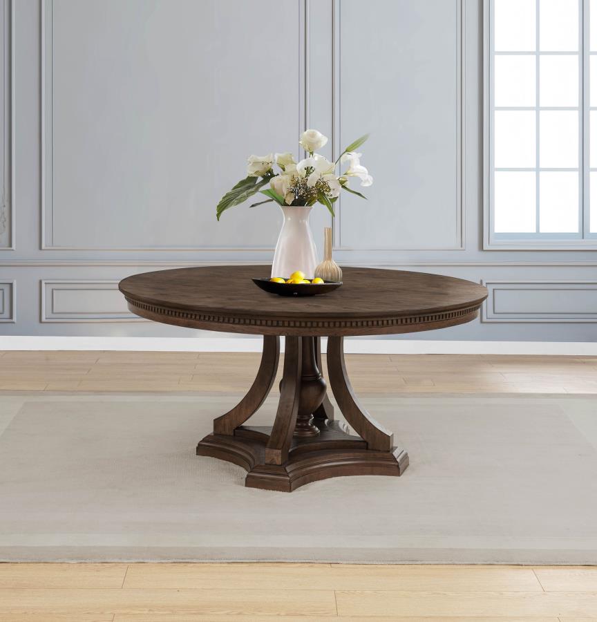 Ridgewell Round Pedestal Dining Table Dark Oak | Brown | Dark Oak | 104600