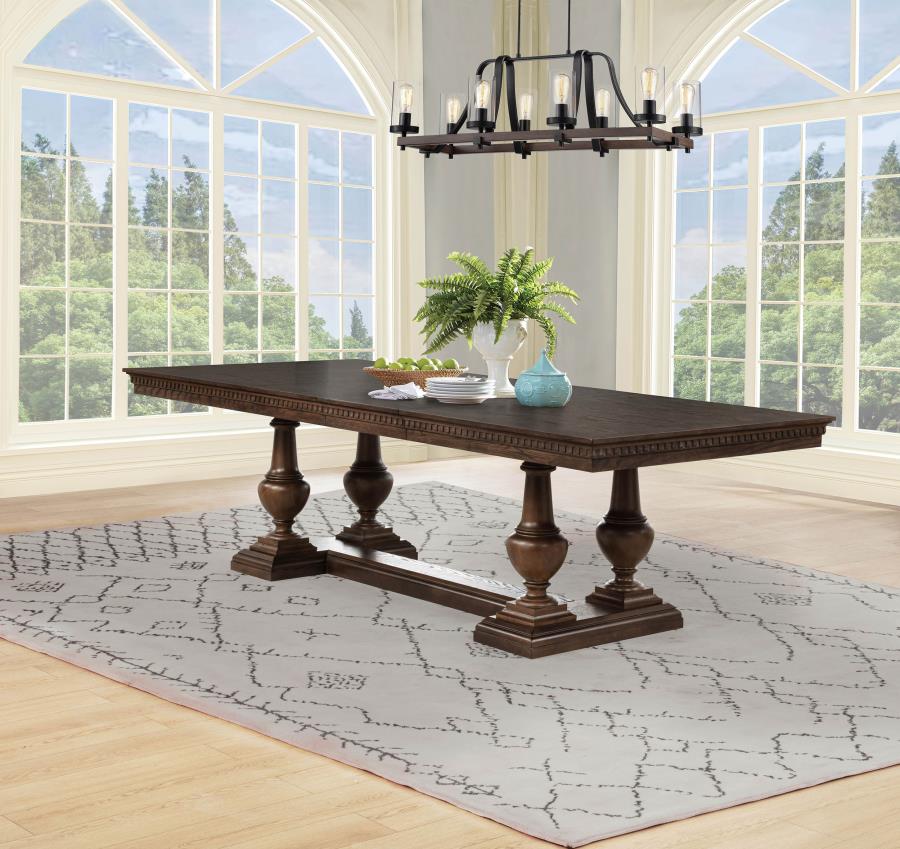 Ridgewell Rectangular Trestle Dining Table Dark Oak | Brown | Dark Oak | 104601
