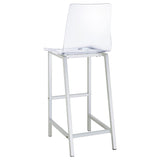 Tolbert 5-piece Bar Set with Acrylic Chairs Clear and Chrome | Silver | Chrome | 104873-S5