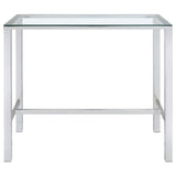Tolbert Rectangular 47-inch Glass Top Pub Bar Table Chrome | Silver | Chrome | 104873